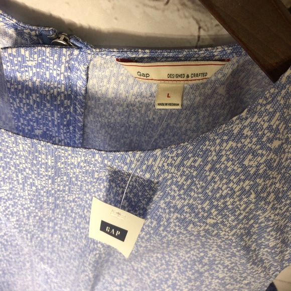 Gap Blue Floral Side Vent 100% cotton Tank Cottagecore casual modest - Picture 3 of 6